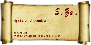 Spicz Zsombor névjegykártya